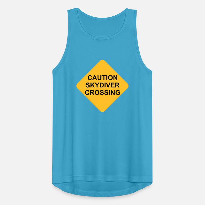Shield Caution Skydiver Crossing Men's Breathable Tank Top