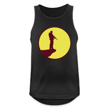 Soldat Mond Nacht Klippe Silhouette Kriegskämpfer - Männer Tank Top atmungsaktiv - Schwarz - Vorne - Nick (188cm)