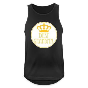 Meilleure grand-mère Couronne Reine Chic Logo Cercle Rond - Débardeur respirant Homme - noir - Devant - Nick (188cm)