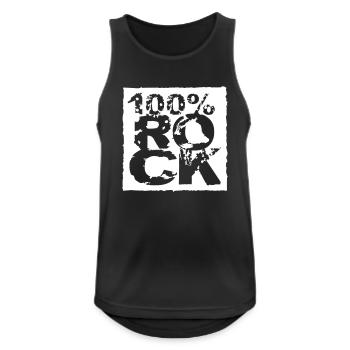 100% Percent Rock Heavy Metal Musique Texte Logo Fun - Débardeur respirant Homme - noir - Devant - Nick (188cm)