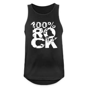 100% Percent Rock Heavy Metal Musique Texte Logo Fun - Débardeur respirant Homme - noir - Devant - Nick (188cm)