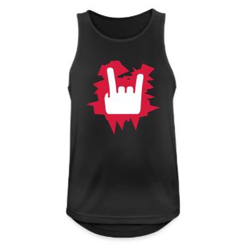 Heavy Metal Hard Rock Musique Cors Geste Logo - Débardeur respirant Homme - noir - Devant - Nick (188cm)