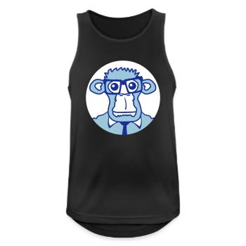 Schlauer Nerd Affe Kopf Hornbrille Geek Gesicht - Männer Tank Top atmungsaktiv - Schwarz - Vorne - Nick (188cm)