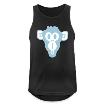 Verwunderter Neugieriger Affe Kopf Schreck Gesicht - Männer Tank Top atmungsaktiv - Schwarz - Vorne - Nick (188cm)