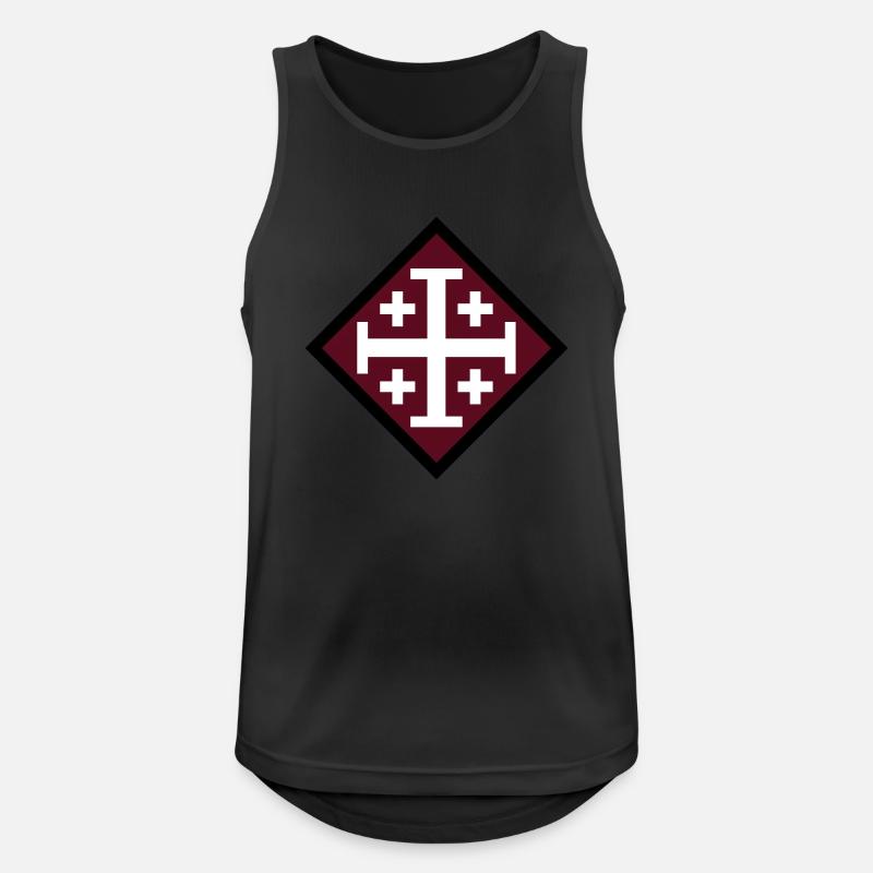 Kreuz von Jerusalem - Männer Tank Top atmungsaktiv - Schwarz