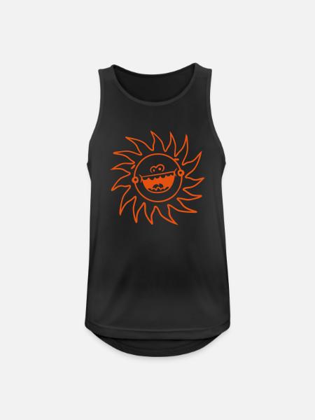 Helle Sonne Lustiges Gesicht Lächeln Comic Cartoon - Männer Tank Top atmungsaktiv - Schwarz
