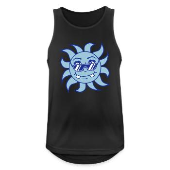 Sun Funny Face Smile Comic Sunglasses - Men's Breathable Tank Top - black - Front - Nick (188cm)