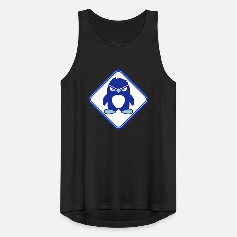 Penguin Evil Danger Sign Caution Cool Men's Breathable Tank Top