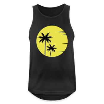 Sunset Palmen - Männer Tank Top atmungsaktiv - Schwarz - Vorne - Nick (188cm)