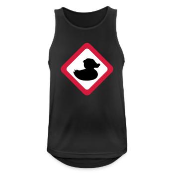 Ente Hinweisschild Warnung Achtung Gefahr Vorsicht - Männer Tank Top atmungsaktiv - Schwarz - Vorne - Nick (188cm)