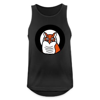 Eule Vogel Uhu Nachtvogel Schleiereule Kauz Comic - Männer Tank Top atmungsaktiv - Schwarz - Vorne - Nick (188cm)
