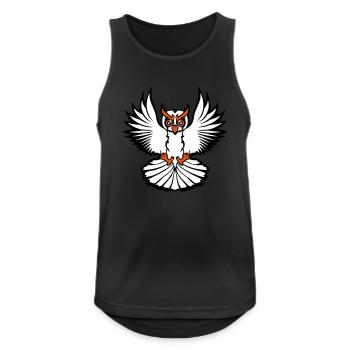 hibou oiseau aigle hibou hibou oiseau de nuit chouette effraie volant cool - Débardeur respirant Homme - noir - Devant - Nick (188cm)
