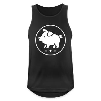 Schwein Ferkel Sau Symbol - Männer Tank Top atmungsaktiv - Schwarz - Vorne - Nick (188cm)
