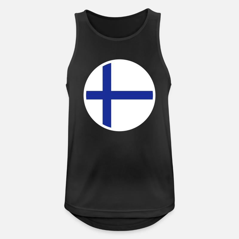 Drapeau de la Finlande Drapeau - Débardeur respirant Homme - noir