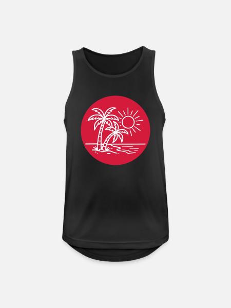 Island Palm Tree Symbol Holiday - Men's Breathable Tank Top - black