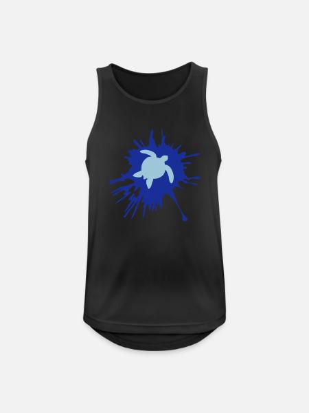 Water turtle paint splash drops - Men's Breathable Tank Top - black