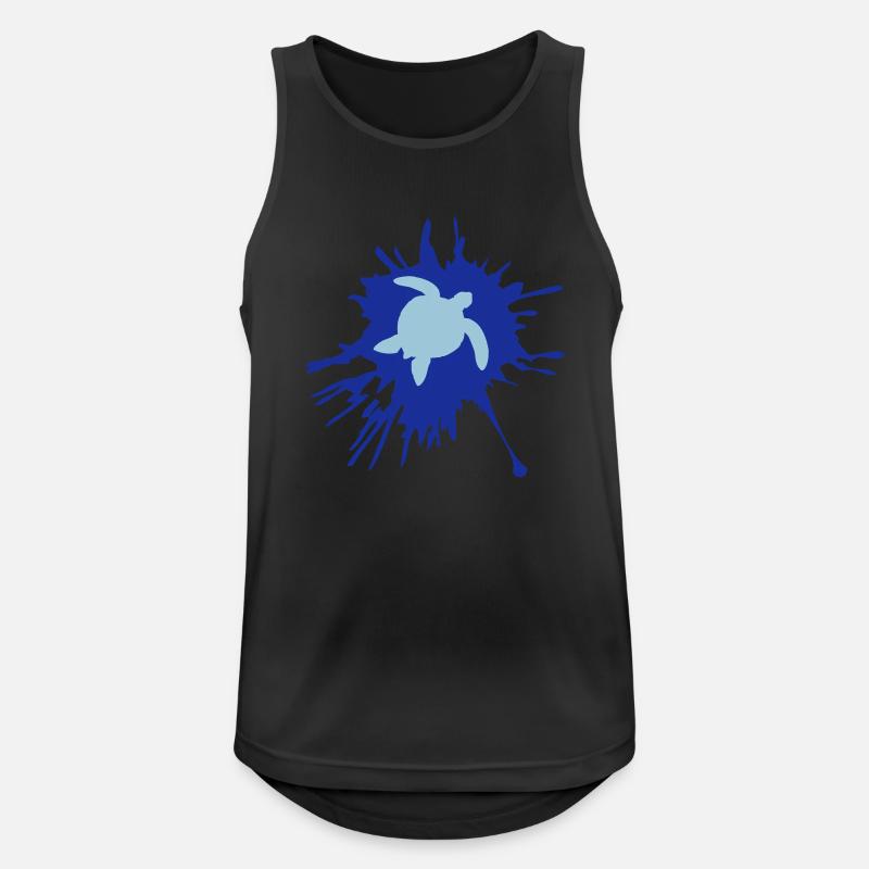 Water turtle paint splash drops - Men's Breathable Tank Top - black