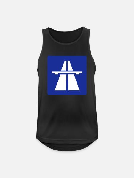 Autobahn Schild - Männer Tank Top atmungsaktiv - Schwarz