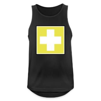 First Aid Cross - Men's Breathable Tank Top - black - Front - Nick (188cm)