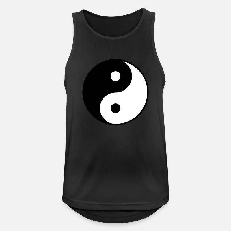 Yin Yang - Männer Tank Top atmungsaktiv - Schwarz