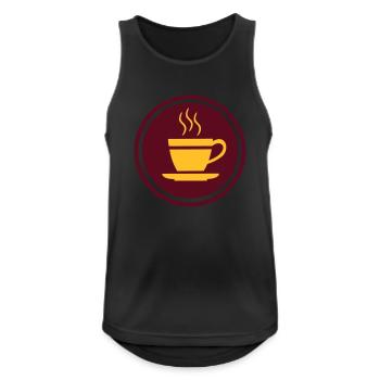 Kaffee - Männer Tank Top atmungsaktiv - Schwarz - Vorne - Nick (188cm)