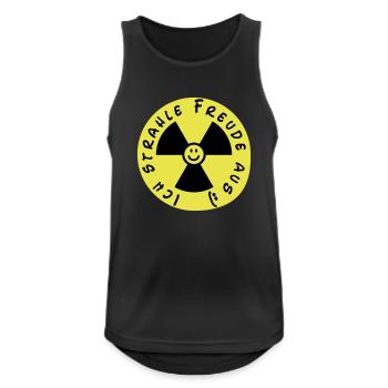 03_ausstrahlung - Männer Tank Top atmungsaktiv - Schwarz - Vorne - Nick (188cm)