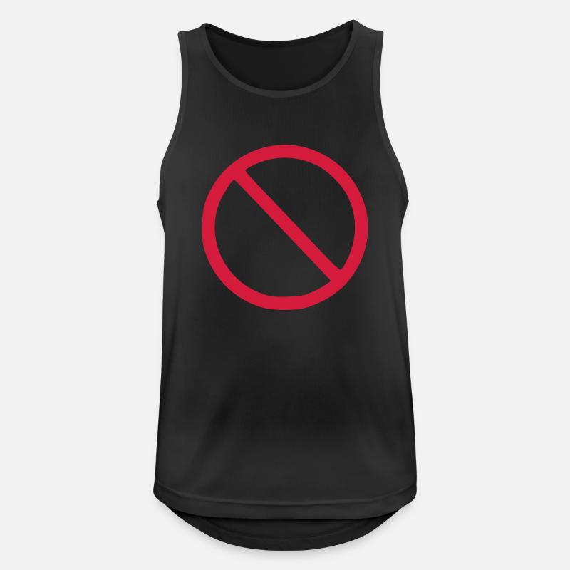 Nein - Männer Tank Top atmungsaktiv - Schwarz