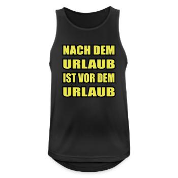 urlaub - Männer Tank Top atmungsaktiv - Schwarz - Vorne - Nick (188cm)