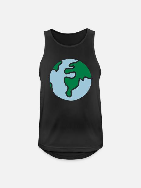 Globus - Welt - Männer Tank Top atmungsaktiv - Schwarz