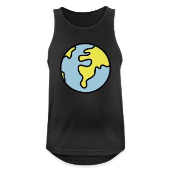 Globus - Welt - Männer Tank Top atmungsaktiv - Schwarz - Vorne - Nick (188cm)