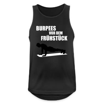 Burpees vor dem Frühstück - Männer Tank Top atmungsaktiv - Schwarz - Vorne - Nick (188cm)