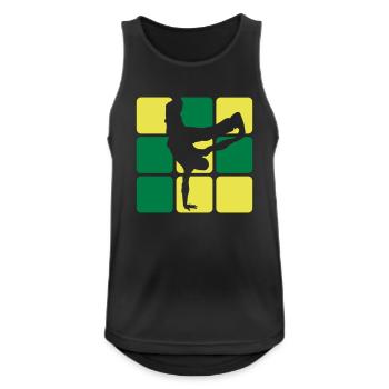 BREAKDANCE 2C 1 - Männer Tank Top atmungsaktiv - Schwarz - Vorne - Nick (188cm)