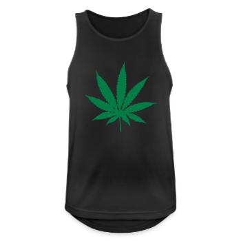 gras_1c - Männer Tank Top atmungsaktiv - Schwarz - Vorne - Nick (188cm)