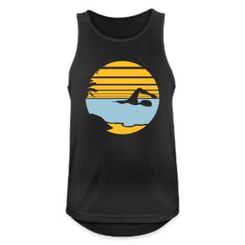 île des palmiers vacances vacances soleil plage natation - Débardeur respirant Homme - noir - Devant - Nick (188cm)
