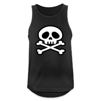 totenkopf - Männer Tank Top atmungsaktiv - Schwarz - Vorne - Nick (188cm)