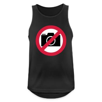 Fotografieren verboten! - Männer Tank Top atmungsaktiv - Schwarz - Vorne - Nick (188cm)