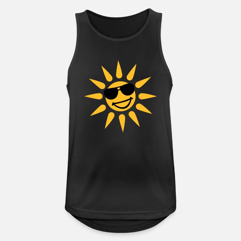 Sonne - Männer Tank Top atmungsaktiv - Schwarz