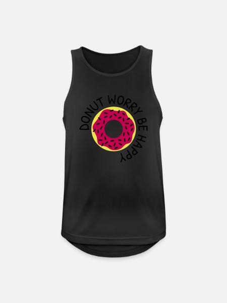 Donut worry be happy - Men's Breathable Tank Top - black