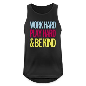 Work Hard - Débardeur respirant Homme - noir - Devant - Nick (188cm)