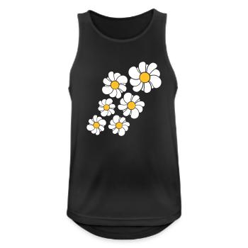 pattern design blue flower daisy buttercup daisy b - Men's Breathable Tank Top - black - Front - Nick (188cm)