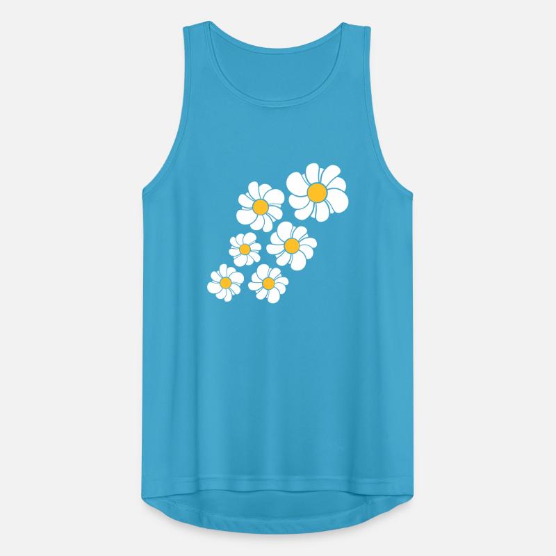 pattern design blue flower daisy buttercup daisy b Men's Breathable Tank Top