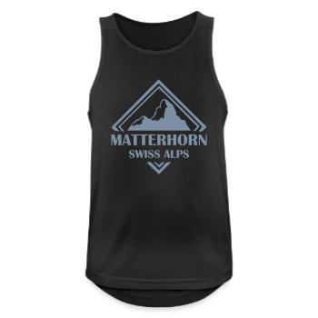 Matterhorn - Canton of Valais T-shirt or hoodie - Men's Breathable Tank Top - black - Front - Nick (188cm)