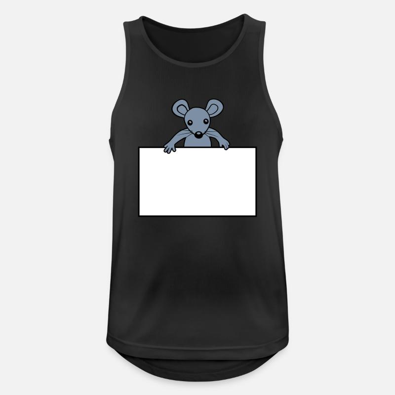 Mouse with shield - Men's Breathable Tank Top - black