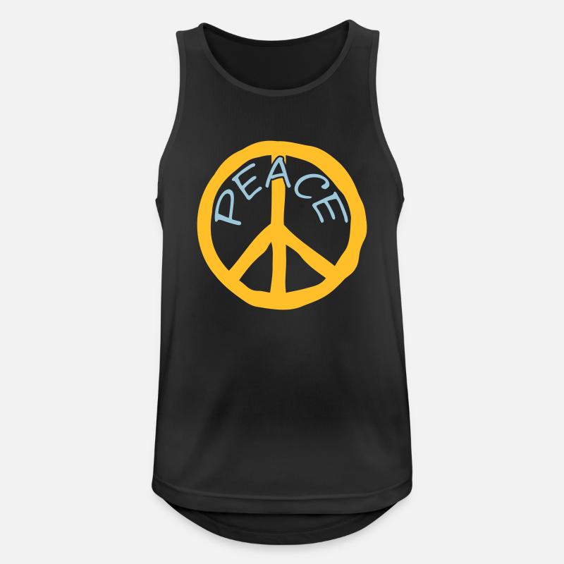 Symbol Peace Text - Men's Breathable Tank Top - black