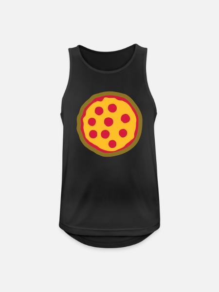 Round of delicious pizza - Men's Breathable Tank Top - black