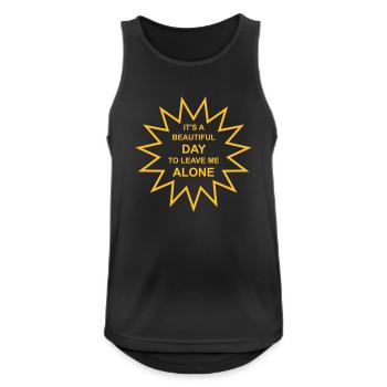 leave me alone day - Männer Tank Top atmungsaktiv - Schwarz - Vorne - Nick (188cm)