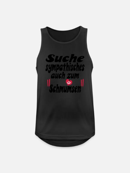 suche sympathisches - Männer Tank Top atmungsaktiv - Schwarz