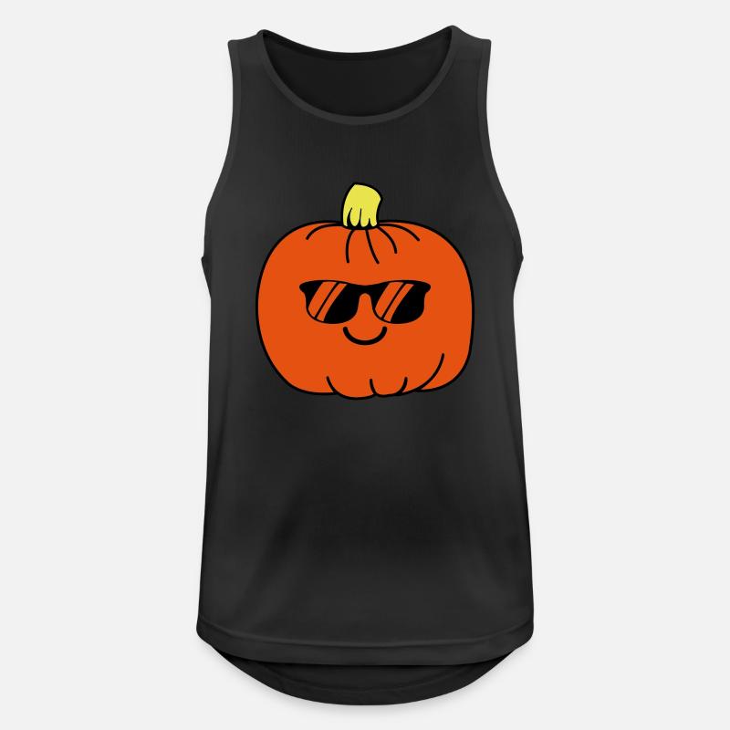 kürbis smile - Männer Tank Top atmungsaktiv - Schwarz