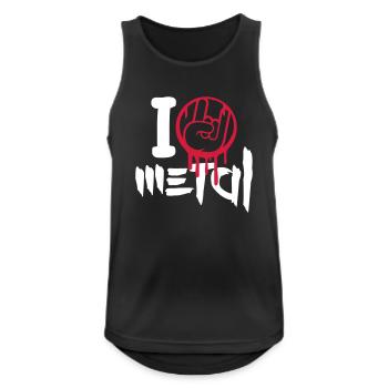 I Love Heavy Metal Hard Rock Music Hand Gesture Heart - Men's Breathable Tank Top - black - Front - Nick (188cm)