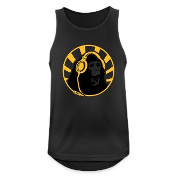 Monkey with Headphones - Männer Tank Top atmungsaktiv - Schwarz - Vorne - Nick (188cm)